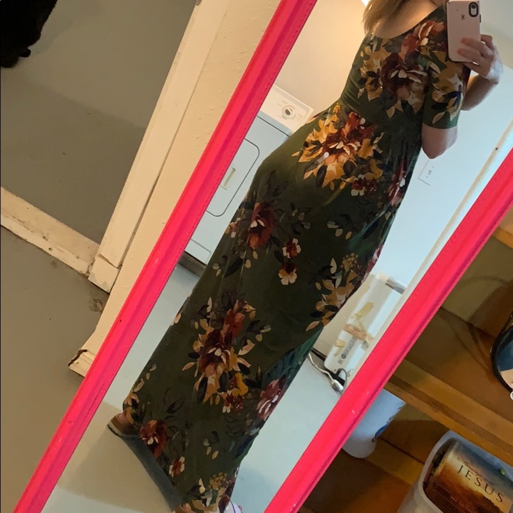 Green floral dress